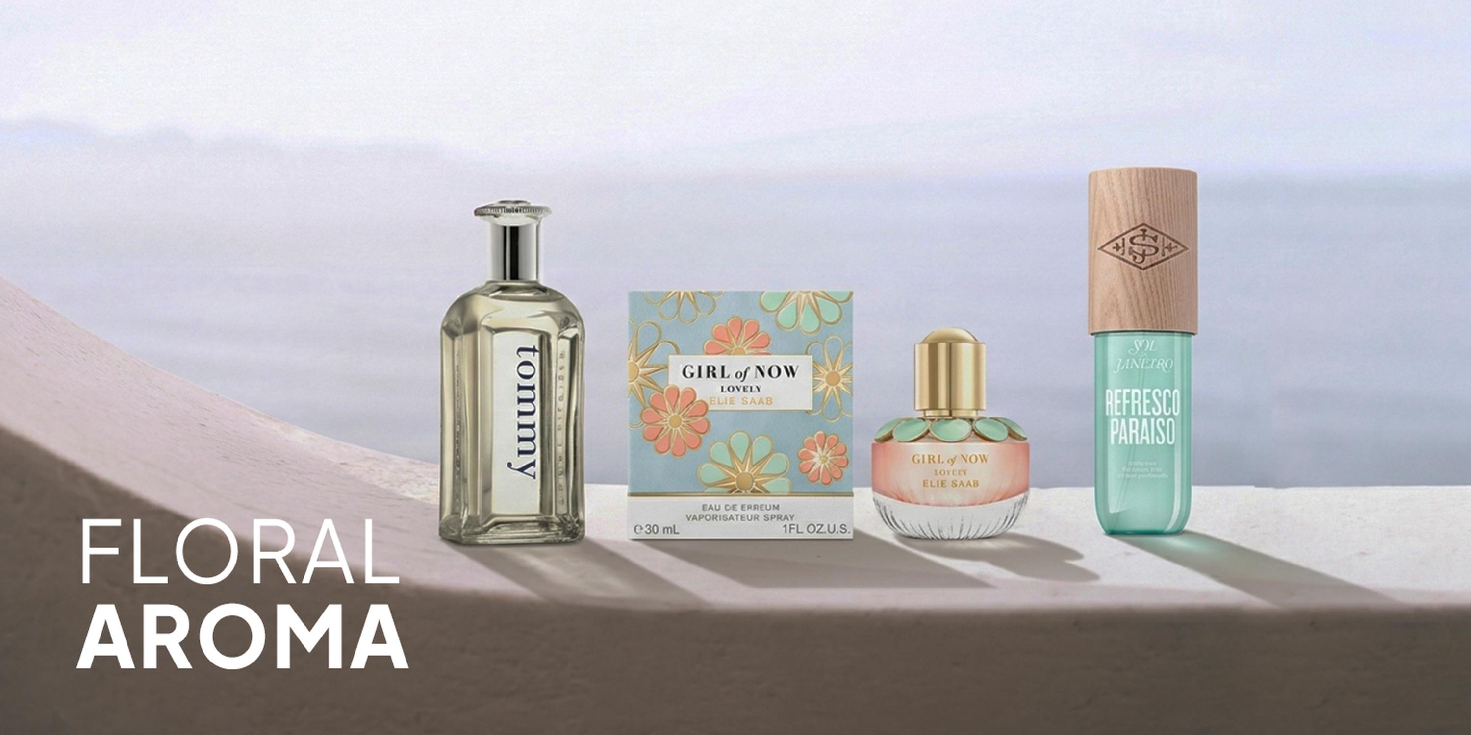 Luxury fragrance selection featuring Lattafa Dynasty perfume in an elegant glass bottle with a regal crown lid.