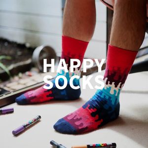 Happy Socks - Black Dressed Sunglasses Sock | Happy Socks | Graphic & Abstracts | Black, Turquoise, Yellow, Dark Orange