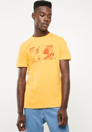 Printed crew neck tee - yellow