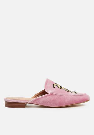 Snake embrodied mule - pink