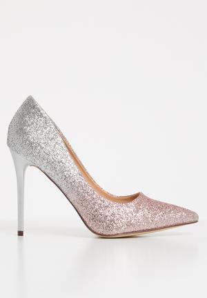 Glitter stiletto heels - pink & sliver