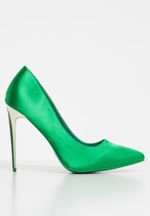 Satin stiletto heels - green