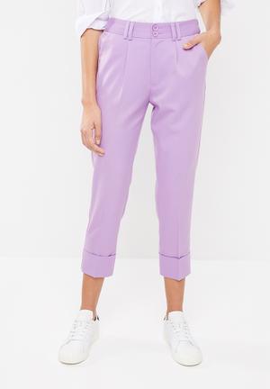 Suit trouser with turn up cuff - Lilac