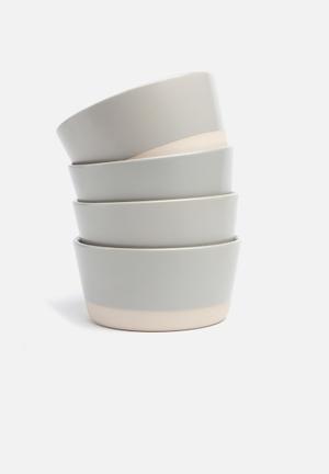 Ashen bowl set of 4 - grey