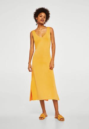 Bow gown dress - yellow