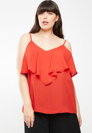 Frill cami - red