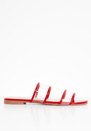 Lola perspex sandal - red