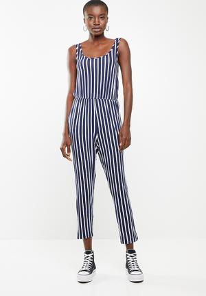 Easy fitting jumpsuit - navy & white