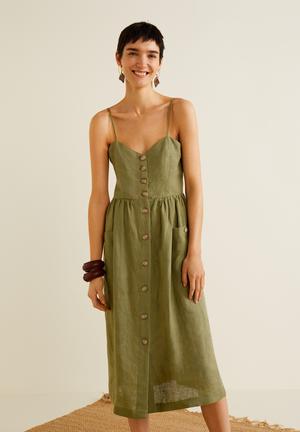 Pocket detail dress - khaki green