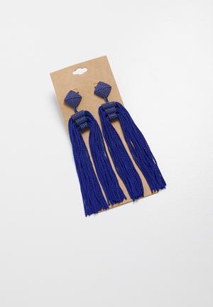 Sienna tassel earrings - blue