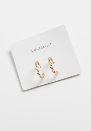 Chain hoop earrings - gold