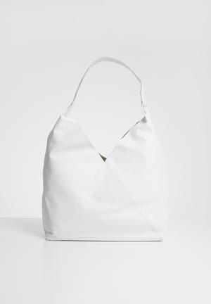 Zip pocket leather bag - snow