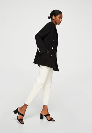 Contrast seam blazer - black