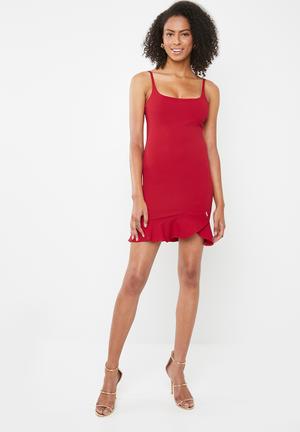 Scuba mini dress - red