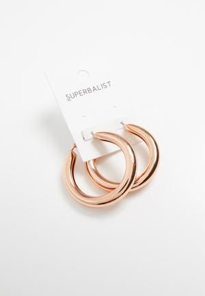 Tube hoop earrings-rose gold