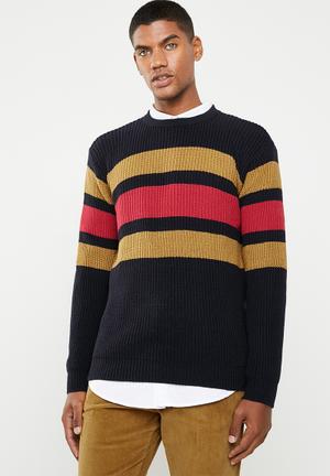Stripe chunky pullover knit - multi