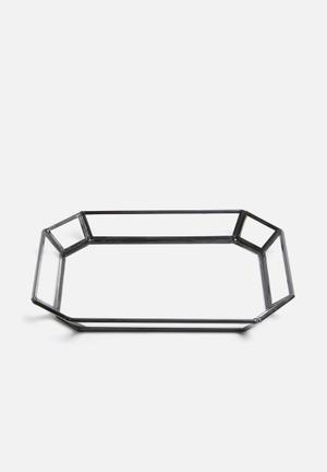 Juno glass tray - black frame