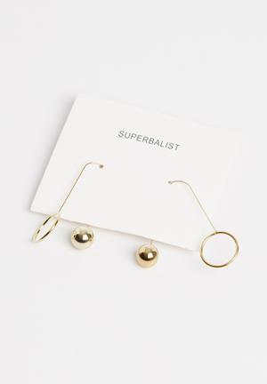 Shanina hoop drop  earrings - gold