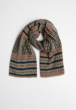 Oversized tweed scarf - multi