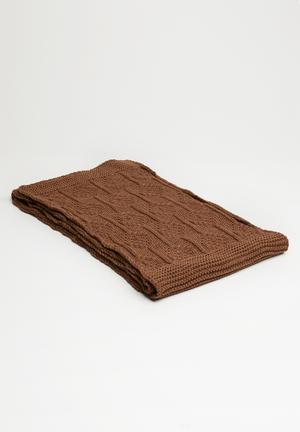 Chunky knit scarf - brown 