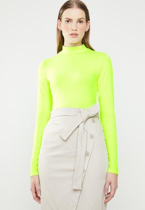 Lumo turtle neck top - neon yellow