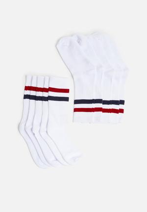 5 Pack tennis socks - white