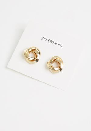 Angelique twirl circle earrings - gold