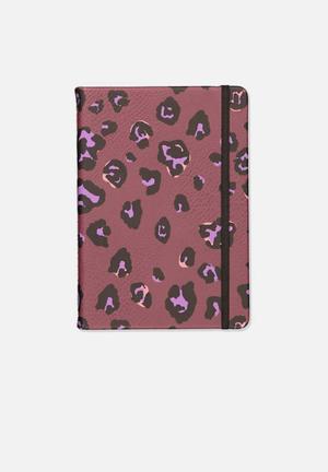 A5 fabric undated daily diary - purple