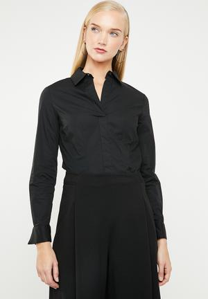 Cotton smart shirt - black