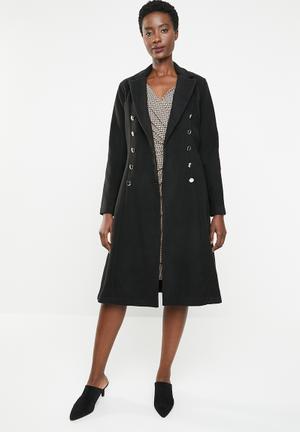 Fit and flare coat - black