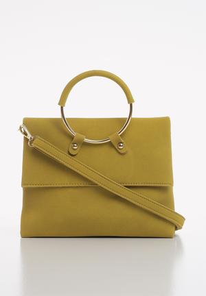 Jagger ring detail clutch - yellow