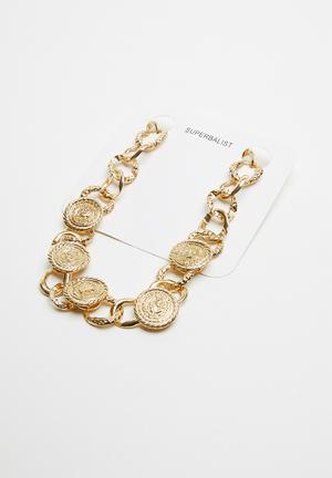 Vintage coin necklace - gold