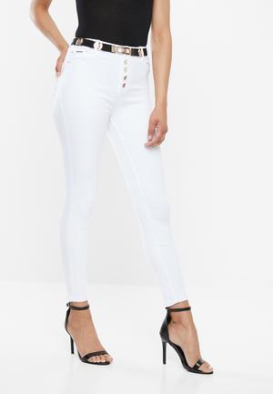 Ryder skinny with exposed buttons - white