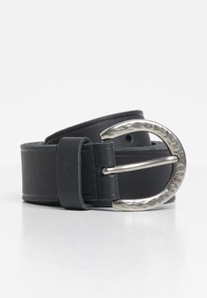 Charlie leather belt - black
