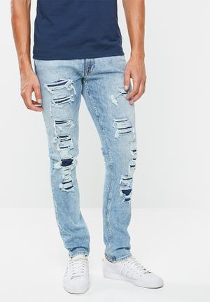 Slim fit taper jeans - blue