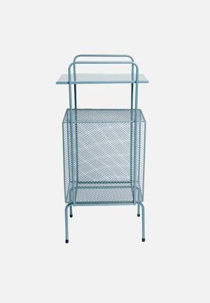 Macy mesh side table - grey blue