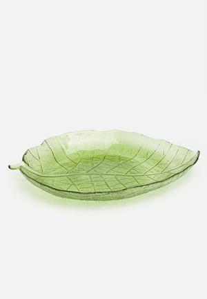 Leaf serving tray - green