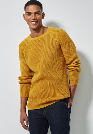 Textured raglan knit - yellow 
