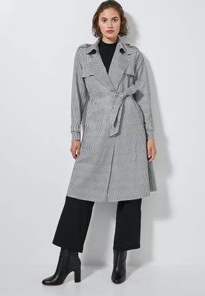 Unlined trench coat - black & white