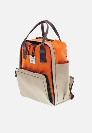 Buddy backpack - orange & beige 