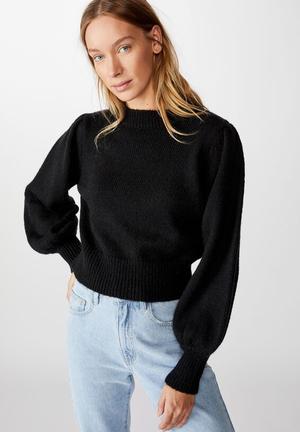 Waldorf cropped pullover - black
