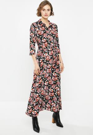 Starr life 3/4 maxi dress - black