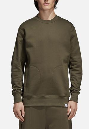 adidas street crew sweatshirt khaki