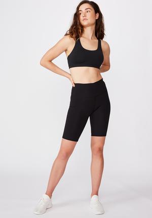 Cotton On Body HIGHWAISTED SHORTIE SHORT - Leggings - core black/black 