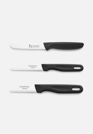 Essential knife set of 3 - black