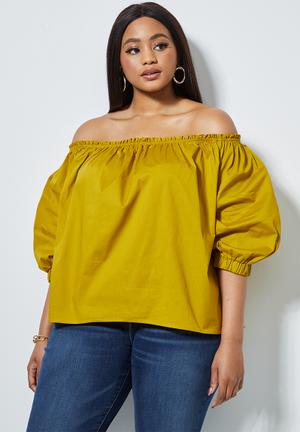 yellow womens plus size tops