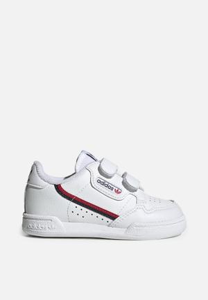 adidas continental 8 infant white
