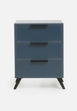 Oliver 3 drawer storage - blue