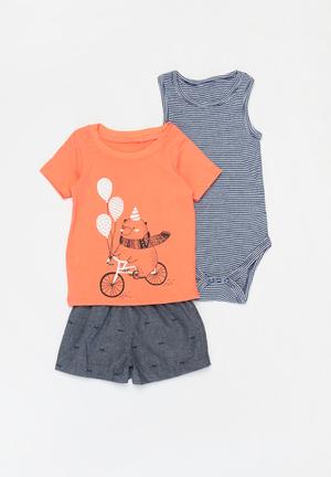 baby pleated strappy bodysuit and shorts set