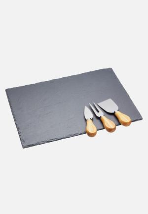 Artesà slate cheese platter set- charcoal